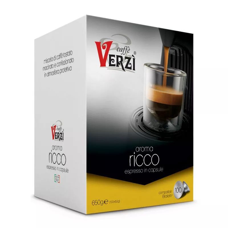 100 Capsule Aroma Ricco Verzì Compatibili Bialetti