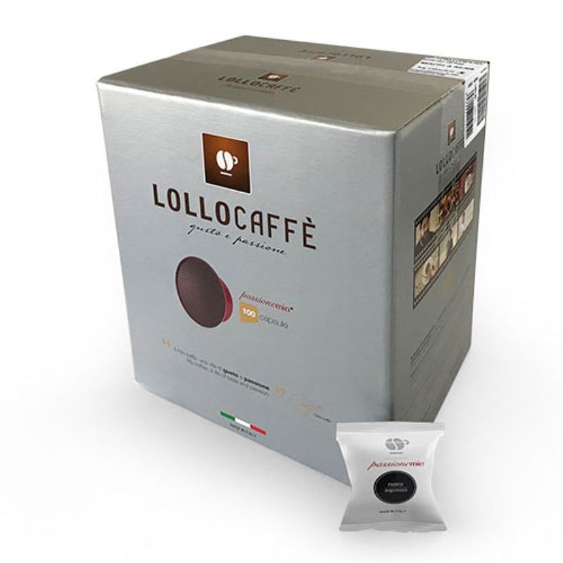 100 Capsule Miscela Nero Lollo Caffè compatibili A Modo Mio
