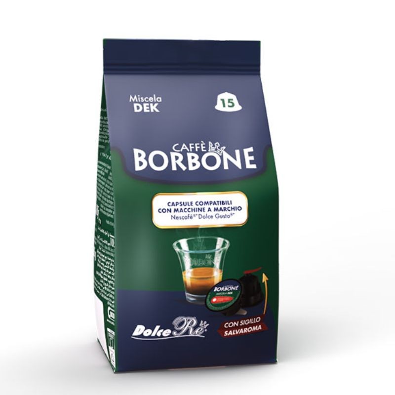 90 Capsule Miscela Dek Caffè Borbone Compatibili Dolce Gusto