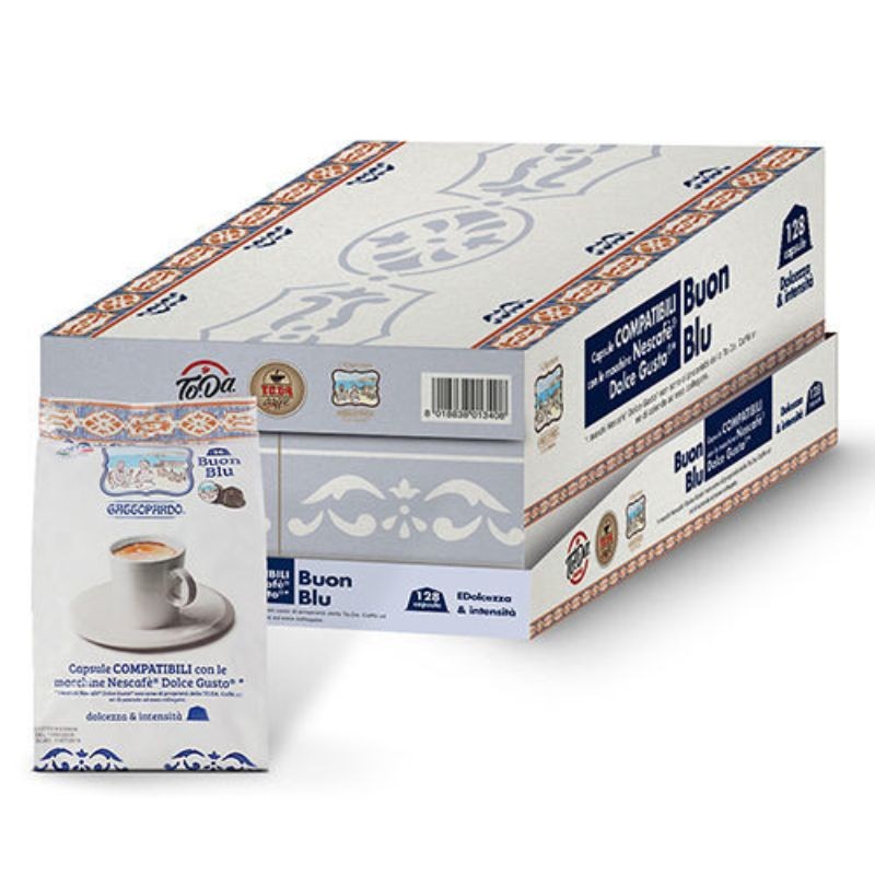 128 Kapsułek Kawy Toda Blu Kompatybilnych z Dolce Gusto.