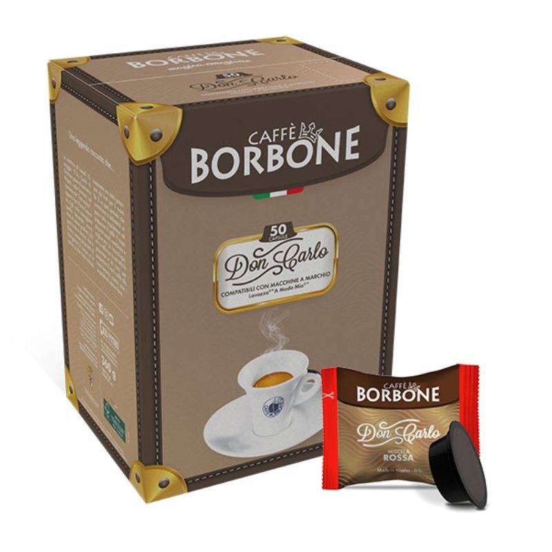 50 Capsule Miscela Rossa Borbone Caffè compatibili a Modo Mio