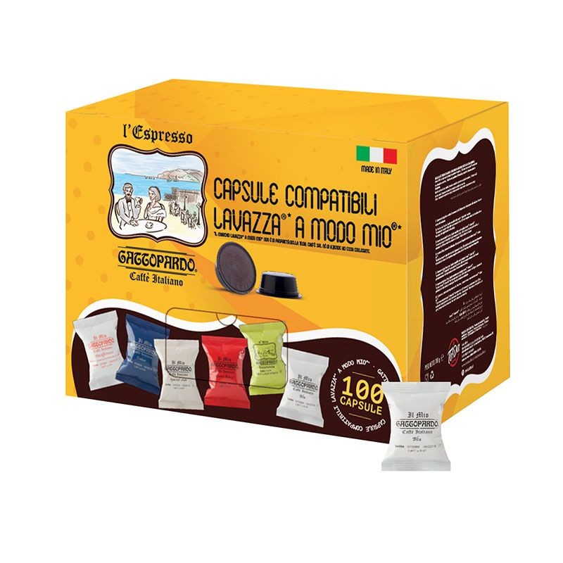 100 Capsule Gusto Blu Toda caffè compatibili A Modo Mio