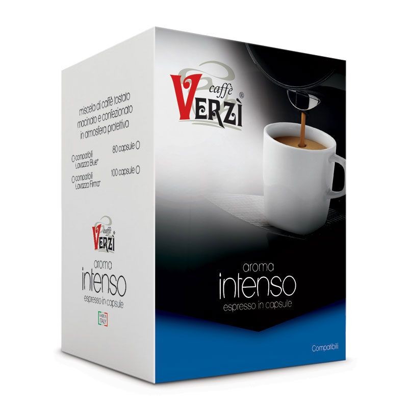80 Capsule Aroma Intenso Caffè Verzì Compatibili Lavazza Blue
