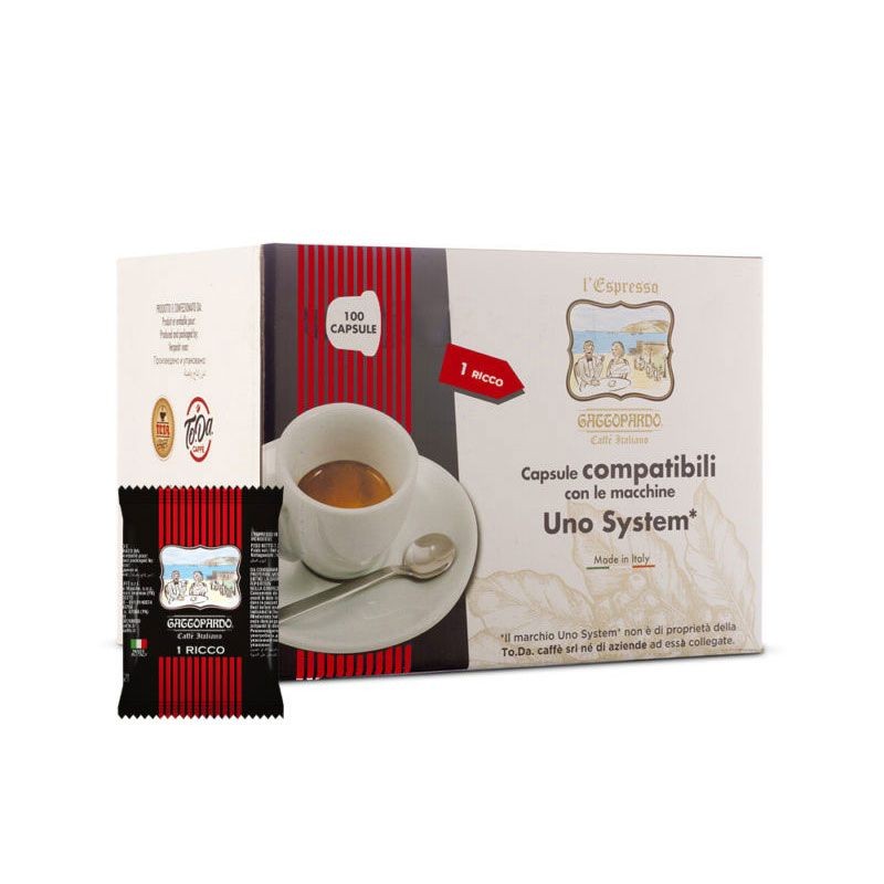 100 Capsule Miscela Gusto Ricco ToDa Caffè compatibili Uno System