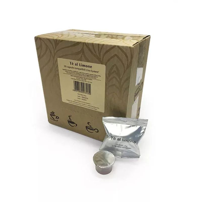 30 Capsule Tè al Limone Neutro compatibili Uno System