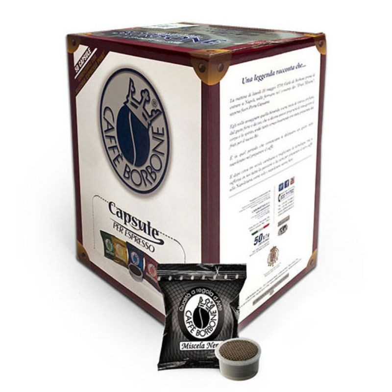 50 Capsule Miscela Nera Borbone Caffè compatibli Espresso Point