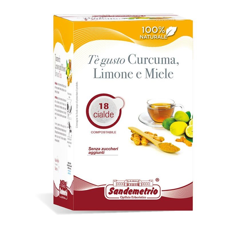 18 Cialde Tè Verde Curcuma,Limone,Miele Sandemetrio ESE in carta 44mm