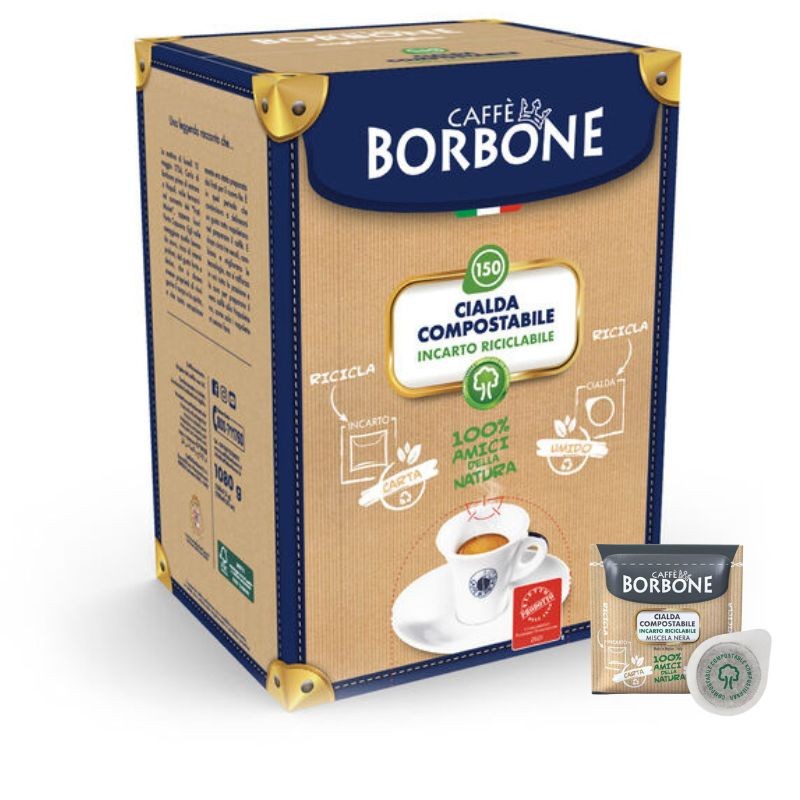 150 Cialde Miscela Nera Borbone Caffè ESE in carta 44mm