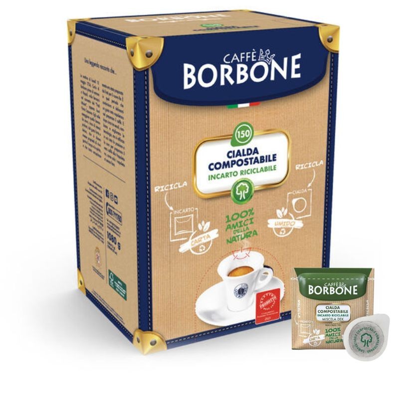 150 Cialde Miscela Decaffeinato Borbone Caffè ESE in carta 44mm