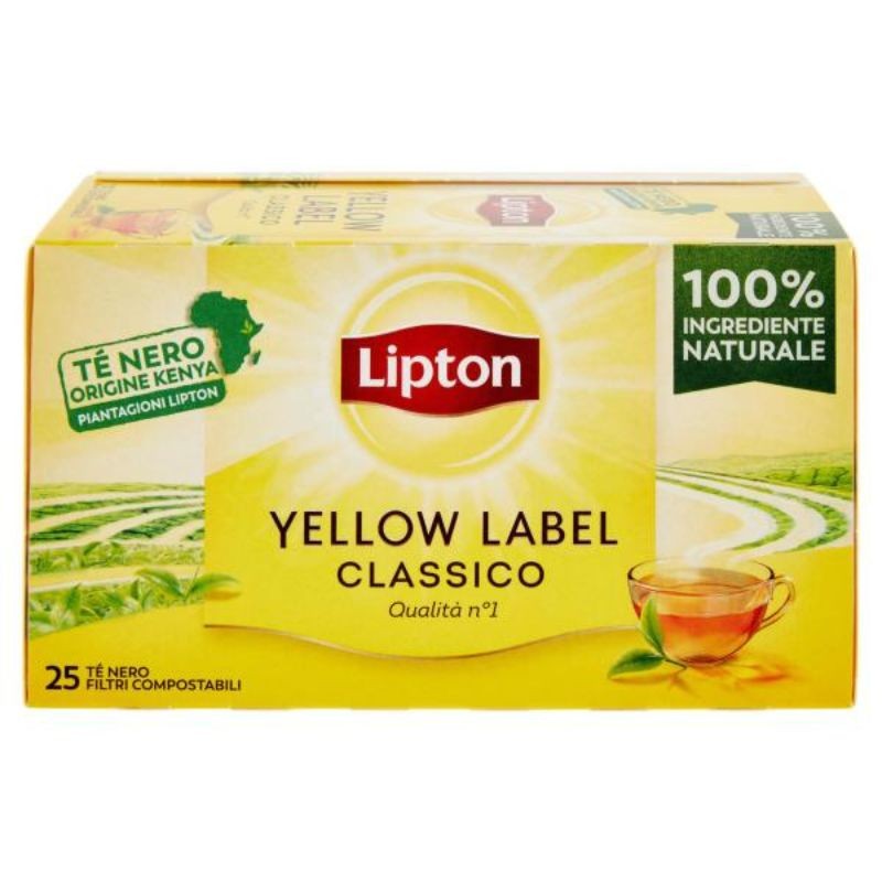 25 Saszetek Czarnej Herbaty Lipton Yellow Label.