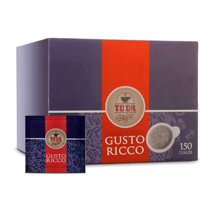 150 Cialde Miscela Gusto Ricco Toda Caffè ESE in carta 44mm