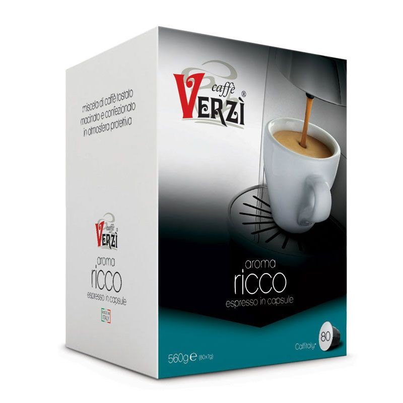 80 Capsule Aroma Ricco Verzì compatibili Caffitaly