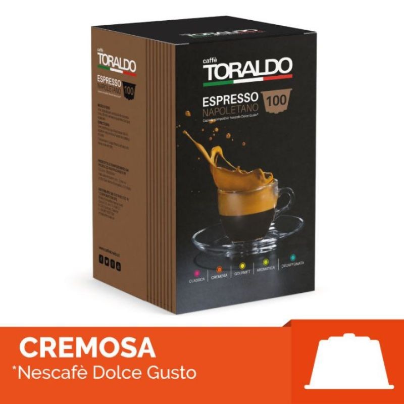 100 Capsule Miscela Cremosa Toraldo Caffè compatibili Dolce Gusto