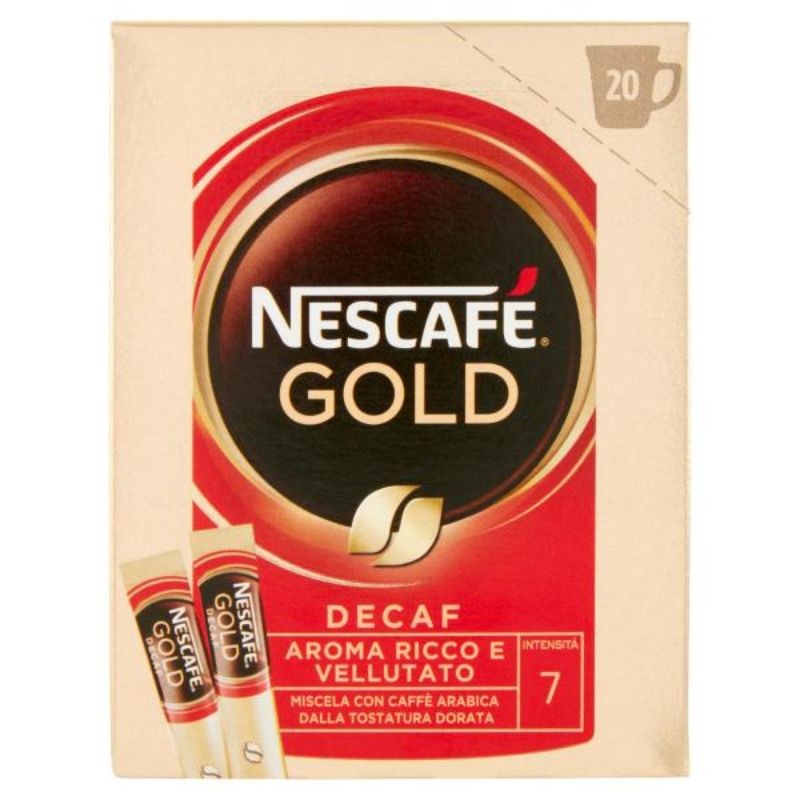 NESCAFÉ Gold Bezkofeinowa kawa rozpuszczalna 20 saszetek po 1,7 g