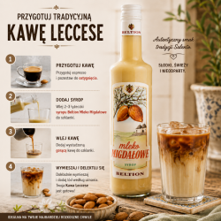Mleko Migdałowe Beltion Bezsmakowe, Butelka 50 cl, Koncentrowany Syrop Migdałowy