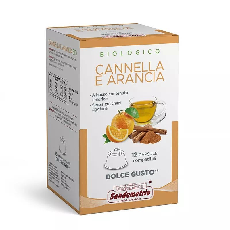12 Kapsułek Herbaty Sandemetrio Cannella e Arancia Kompatybilnych z Dolce Gusto.